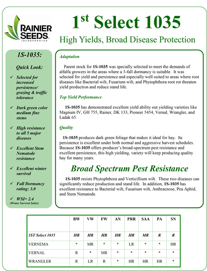 1st Select 1035 Alfalfa (Coated)